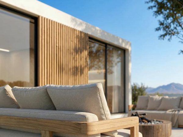 חוץ - ספה טיק על מרפסת